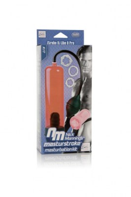 Набор: помпа из силикона и мастурбатор-вагина Nick Manning's Masturstroke Masturbation Kit