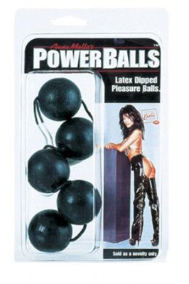 Цепочка из четырех латексных шариков Power Balls черные