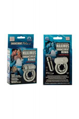 Эрекционное вибро-кольцо Waterproof Maximus Enhancement Ring с 5-ю металлическими шариками