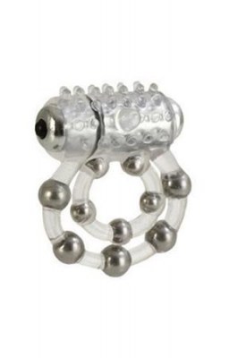 Эрекционное вибро-кольцо Waterproof Maximus Enhancement Ring с 10-ю металлическими шариками