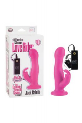 Фаллоимитатор-насадка на присоске двухголовый Jack Rabbit с вибрацией розовый