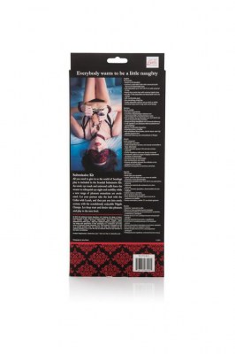 Набор для эротических игр: ошейник и наручники из полиэстера с цепочкой Scandal Submissive Kit