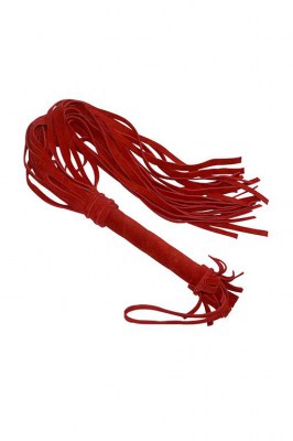Плеть из натуральной велюровой кожи красная 65см